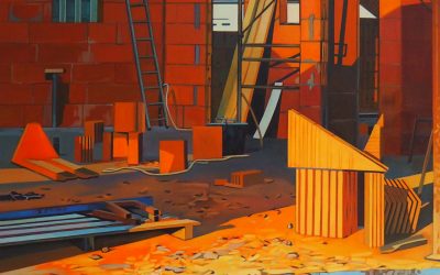 Construction site at Porcieu – the red bricks – currently at the N. Gogat gallery